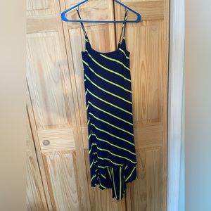 EUC Velvet Torch spaghetti strap striped midi dress